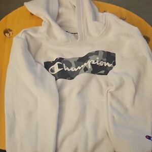 Champion White and Gray Camouflage Unisex Hoodie